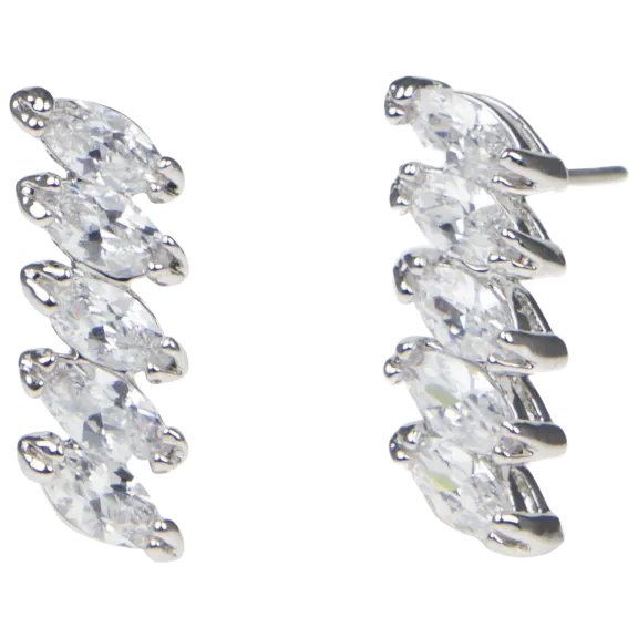 Kenneth Jay Lane 4 CTTW Pear Shape Linear CZ Earrings