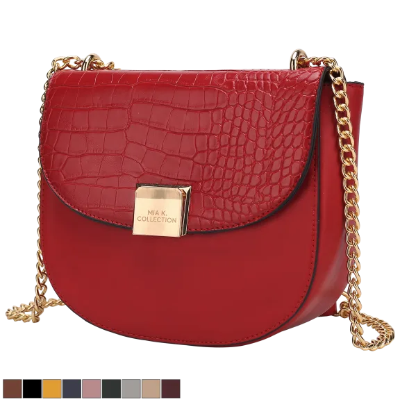 MKF Collection Brooklyn Crocodile Embossed Vegan Leather Shoulder Bag by Mia K
