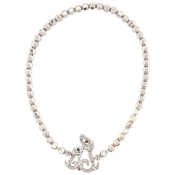 Edgewater Sterling Silver Dog Stretch Diamond Bracelet