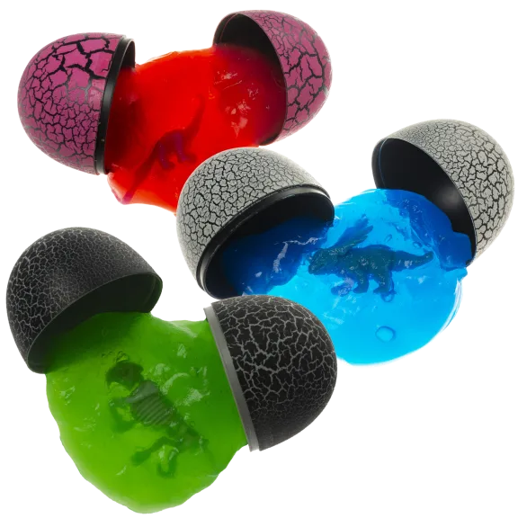 3-Pack: Dinosaur Egg Slime (Assorted Colors)