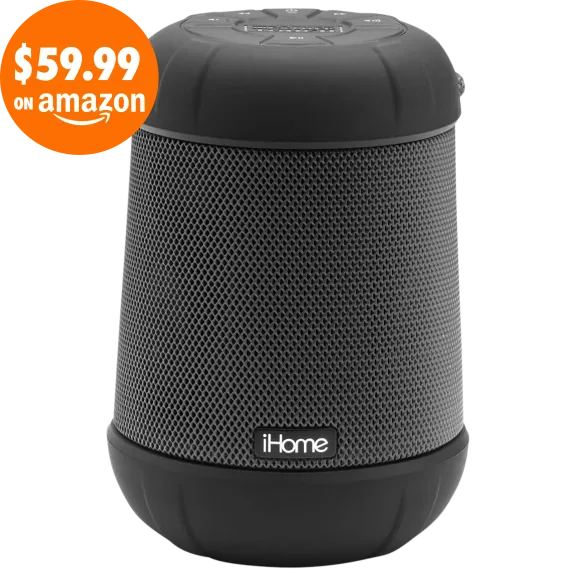 iHome Playtough Pro Waterproof Wireless Speaker with 360-Degree Sound