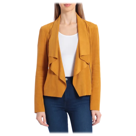 Bagatelle Faux Suede Draped Jacket