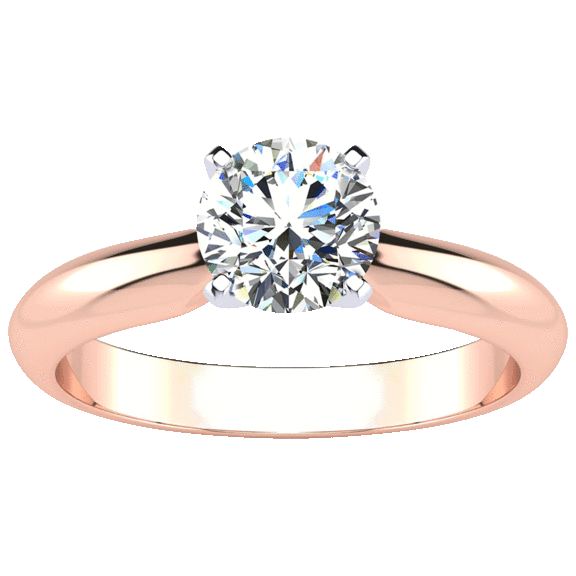 Moissanite 1.0 Carat TW Solitaire Engagement Ring In Solid 14K Gold