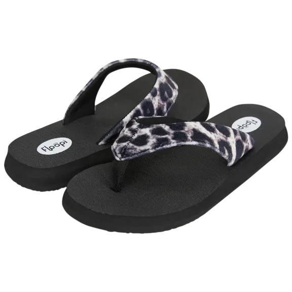 Floopi Women's Ella Yoga Mat Leopard Flip Flop
