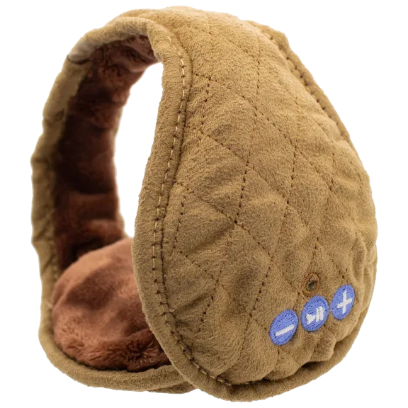 Diamond-Stitched Bluetooth Earmuffs by Bone Collector - Carmel Suede