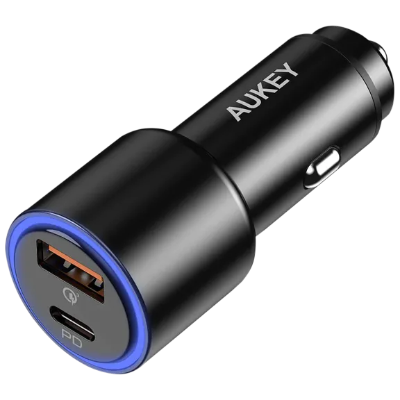 Aukey Dual USB-C/USB-A LED Car Charger 36W