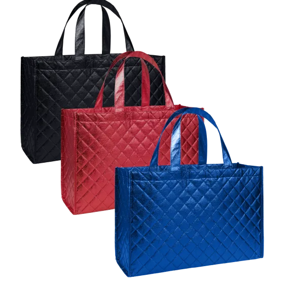 3-Pack: Quilted Luxe Tote Bags