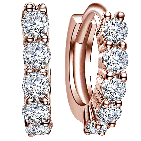 RelavenO Shimmering 13mm Cubic Zirconia Small Hoop Earrings