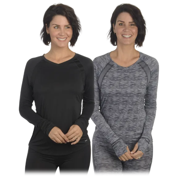 2-Pack: Maidenform Women's Sport Base Layer Active V-Neck Top