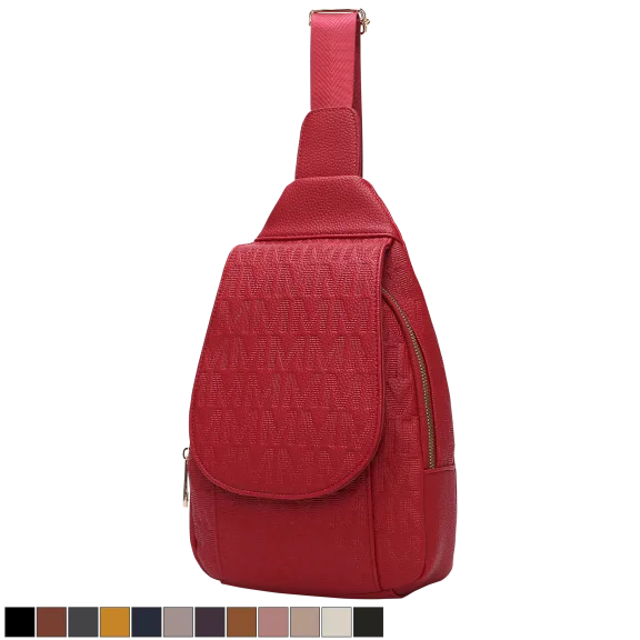 MKF Collection Cleisy M Logo Embossed Sling Bag by Mia K