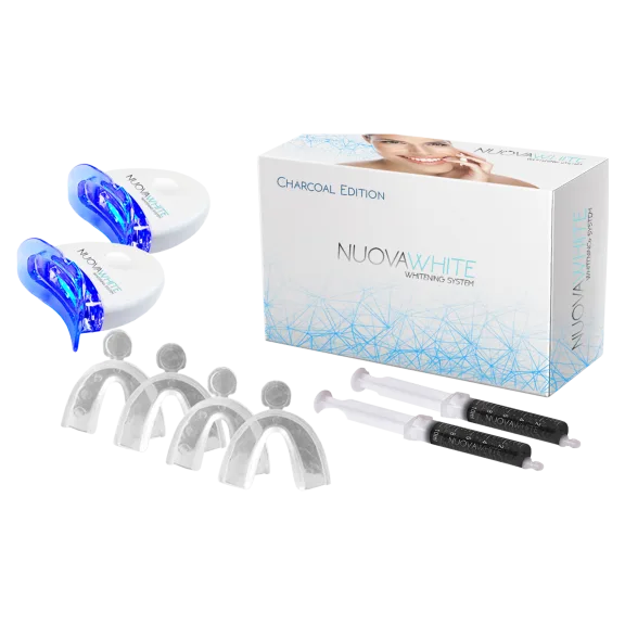 NuovaWhite Charcoal Edition LED Teeth Whitening Kit