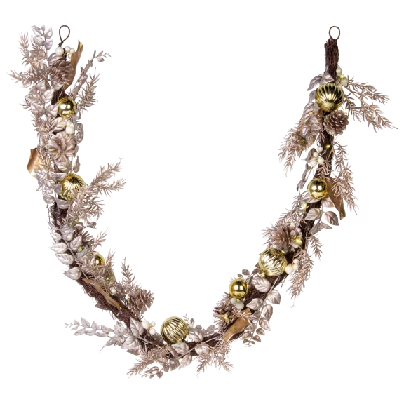 Alison at Home 6-Foot Gold-Colored LED Garland with 6-Hour Timer