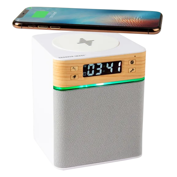 Sharper Image Executive Wireless Speaker & Qi Charging Clock