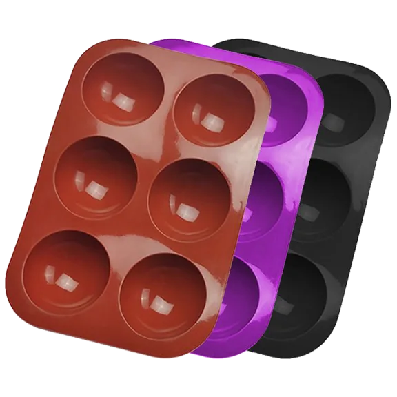 3-Pack: 6 Hole Semi Sphere Silicone Molds by Two Elephants
