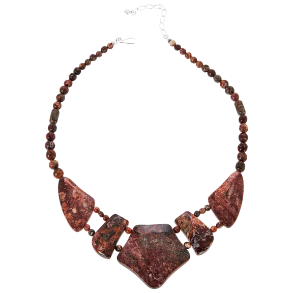 Jay King Multicolor Red Leopard Skin Quartzite Necklace