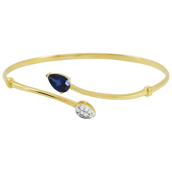 Morgan & Paige Sterling Silver Sapphire Cross Over Wrap Bangle