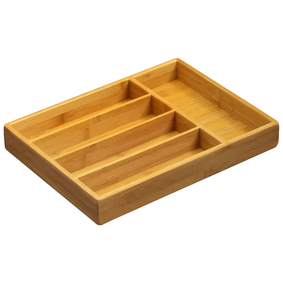 Bombay Bamboo 5 Compartment Flatware Tray