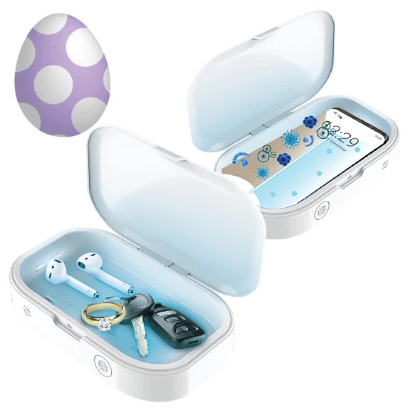 2-Pack: Phone & Accessory UV Light Sanitizer Boxes with Aromatherapy