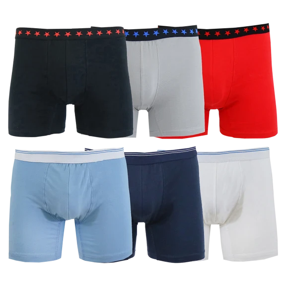 9-Pack: Men's Assorted Cotton Stretch Boxer Briefs (Stars or Stripes)