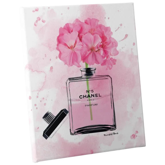 Fairchild Paris Chanel Pink Flower Bottle Canvas - 16" x 20"
