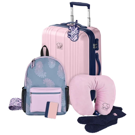 Ivory Ella by Conair 8-Piece Spinner Travel Set w/ 2 Mophie 8000mAh Power Banks