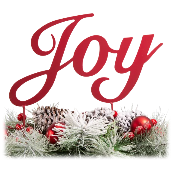 Glitzhome 20"L Christmas Metal "Joy" Floral Center Piece