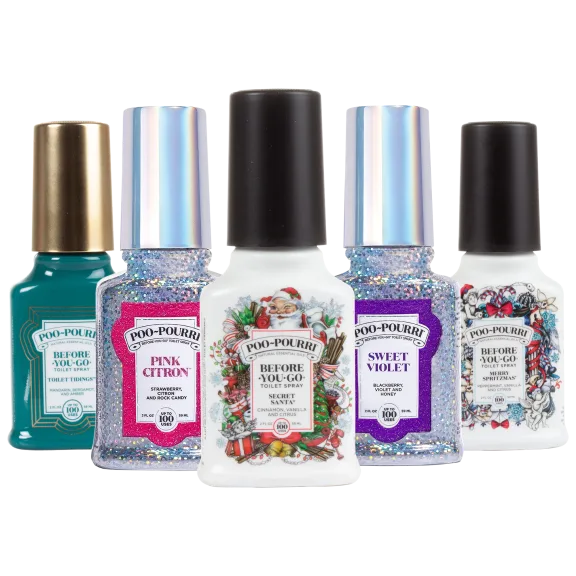 5-Pack: Poo-Pourri 10oz Holiday & Glitter Assortment