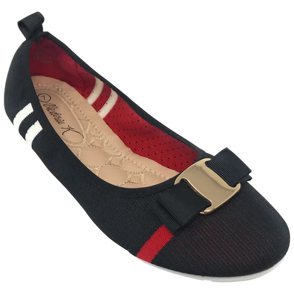 Victoria K Women Fashion Knit Flats with Loop