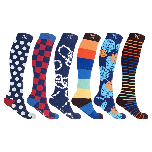6 Pack: Extreme Fit Men's Everyday Wear Pain Relief Compression Socks