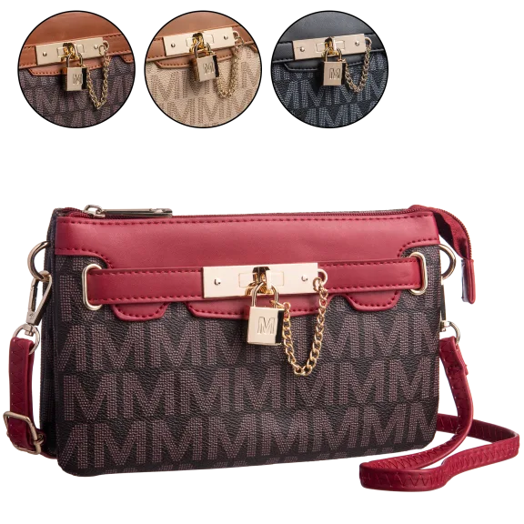 Milan Imports Lock & Chain Crossbody-Wristlet Combo Handbag