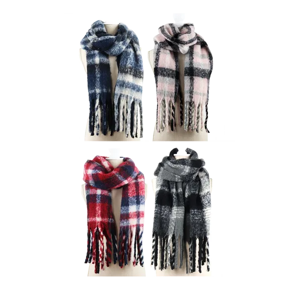 Jack and Missy Women's Oversized Plaid Scarf Wrap
