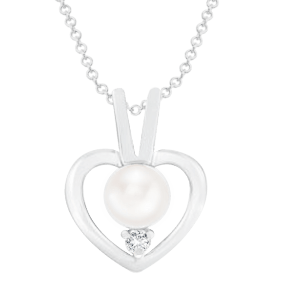 Savvy Cie Simulated Diamond Freshwater Pearl Pendant