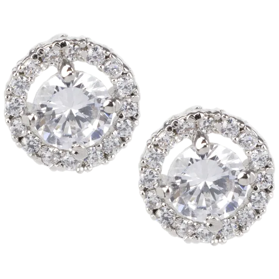 Jardin Jewelry Round Halo Stud Earrings