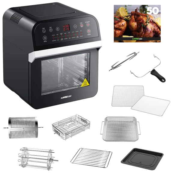 GoWISE USA 12.7 Quart Deluxe Air Fryer Oven with 10 Accessories