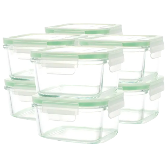 Kinetic Glassworks 16-Piece Square Glass Food Storage Set (10oz)