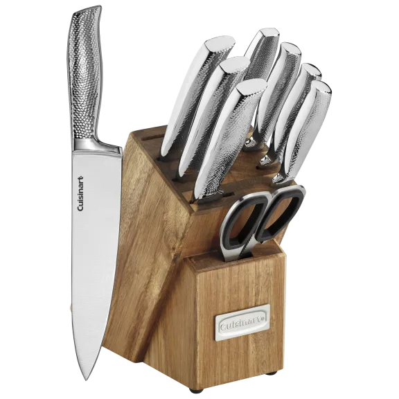 Cuisinart 10-Piece Stainless Steel Hammered Knife Block Set