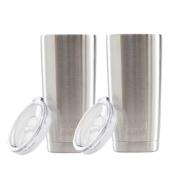 2-Pack: PALM 20oz Double Wall Stainless Steel Insulated Tumblers