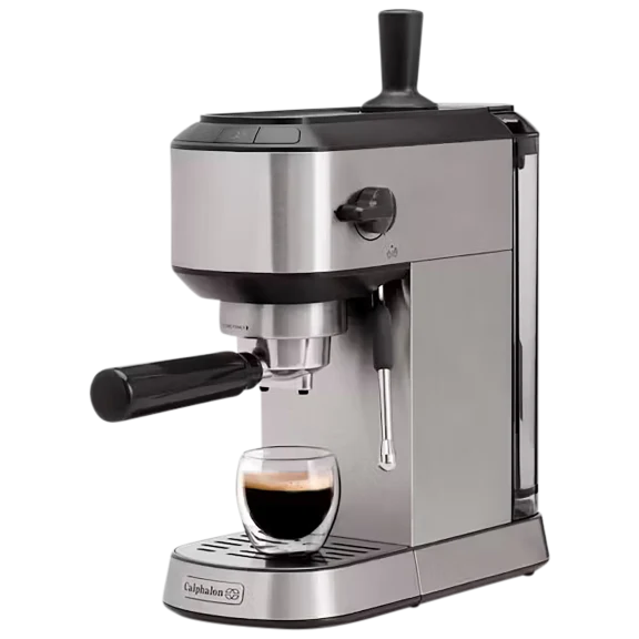 Calphalon Compact Stainless Steel Espresso Machine with Milk Frother