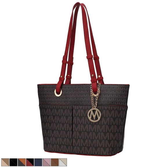 MKF Collection Lori M Logo Printed Vegan Leather Tote by Mia K