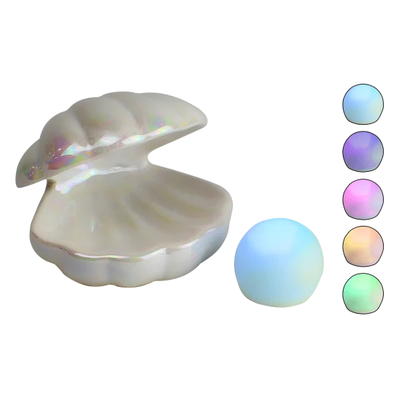 Hearth & Haven Pearl in Shell Color-Changing Light LED Ceramic Lamp