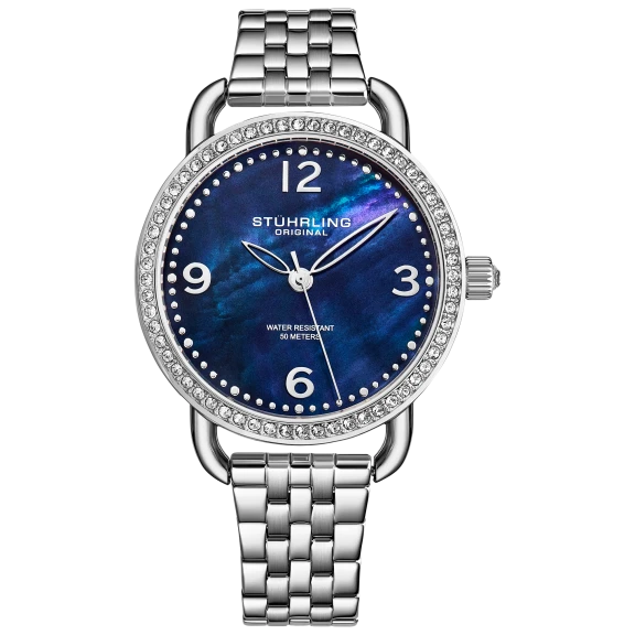 Stuhrling Women's Pearl Symphony Quartz 38mm Link Bracelet Watch