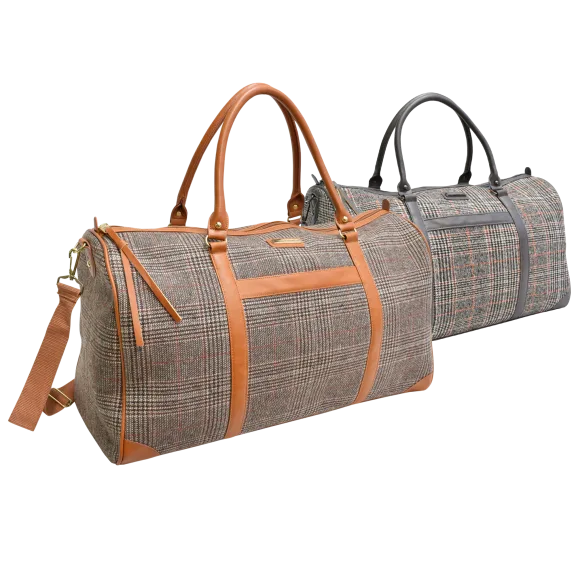 Adrienne Vittadini Wool Weekender Collection 22" Plaid Duffle