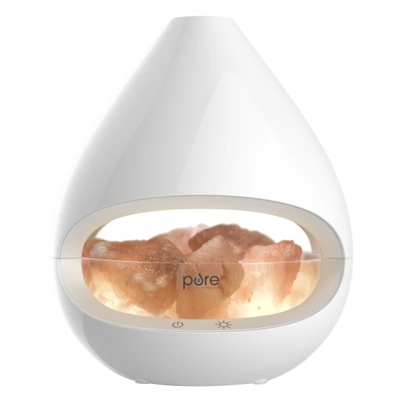 PureGlow Crystal 2-in-1 Himalayan Salt Lamp & Ultrasonic Essential Oil Diffuser