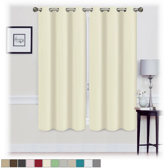 2-Pack: 63" Foam-Backed Blackout Curtain Panels