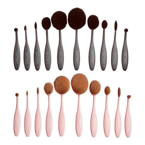 Vanity Planet Blend Party 10 Piece Oval Makeup Brush Set