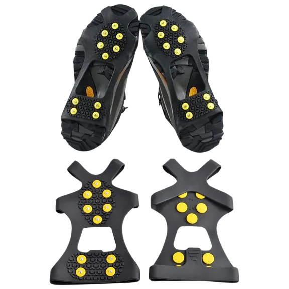 2-Pairs: Titan Attachable Anti-Slip Anti-Skid Over Shoe/Boot Ice-Traction Cleats