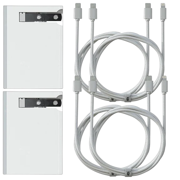 2-Pack: Einova Sirius GaN 65-Watt Adapter with 6FT Lightning & USB-C cables