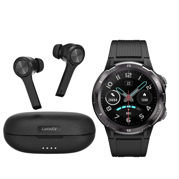 Letsfit Smart Watch + True Wireless Earbuds Bundle