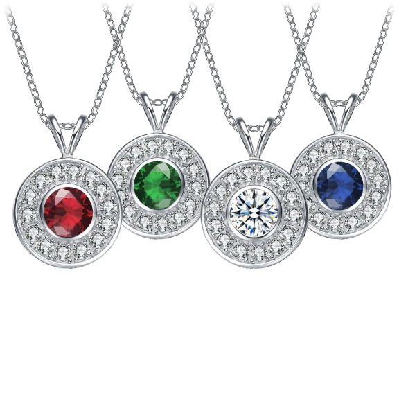 Sterling Silver Round Pendant Necklace