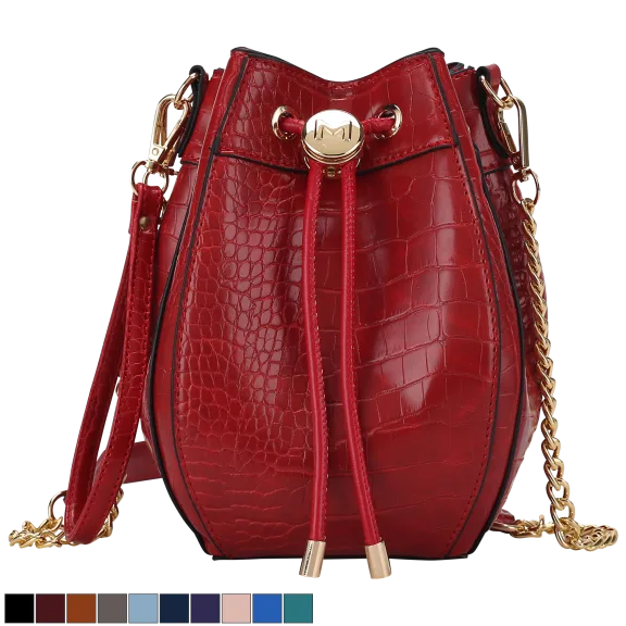 MKF Collection Cassidy Crocodile Embossed Hobo Bucket Bag by Mia K